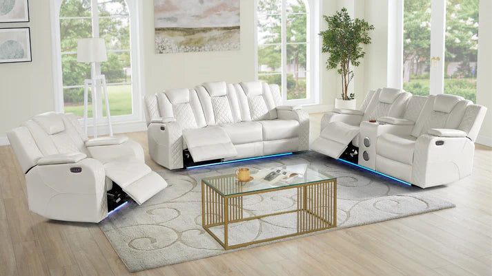 S3480 Eclipse 3pcs White Power Reclining Set