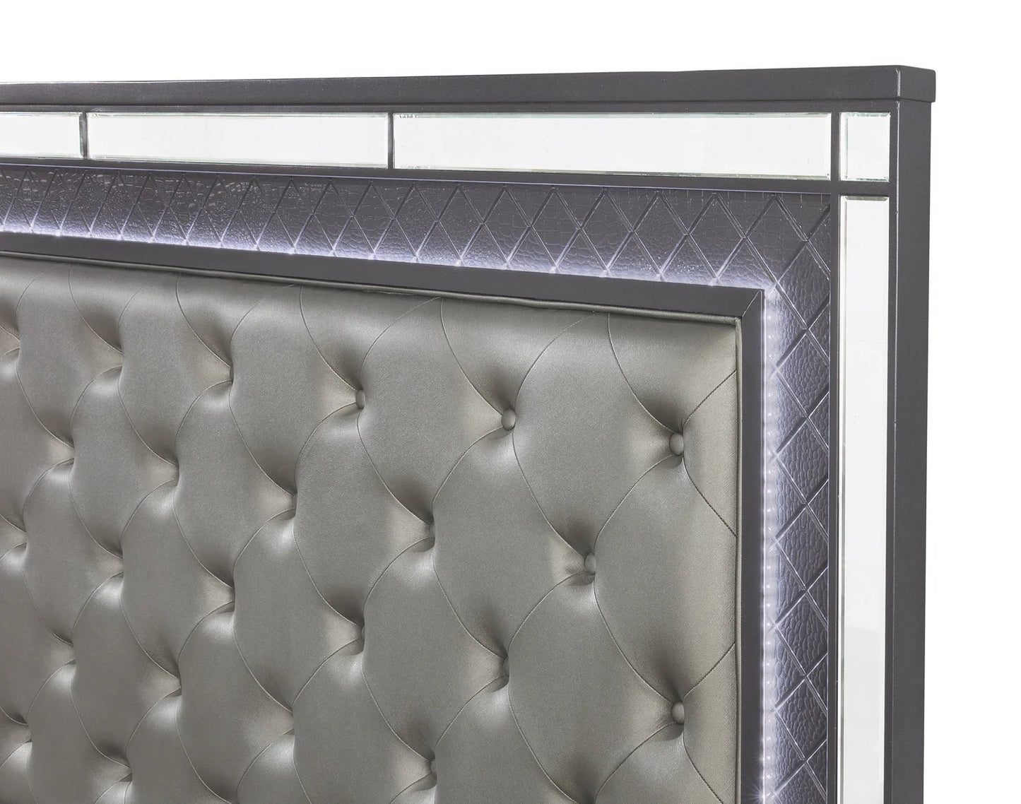 5pcs Refino Grey LED Bedroom Set