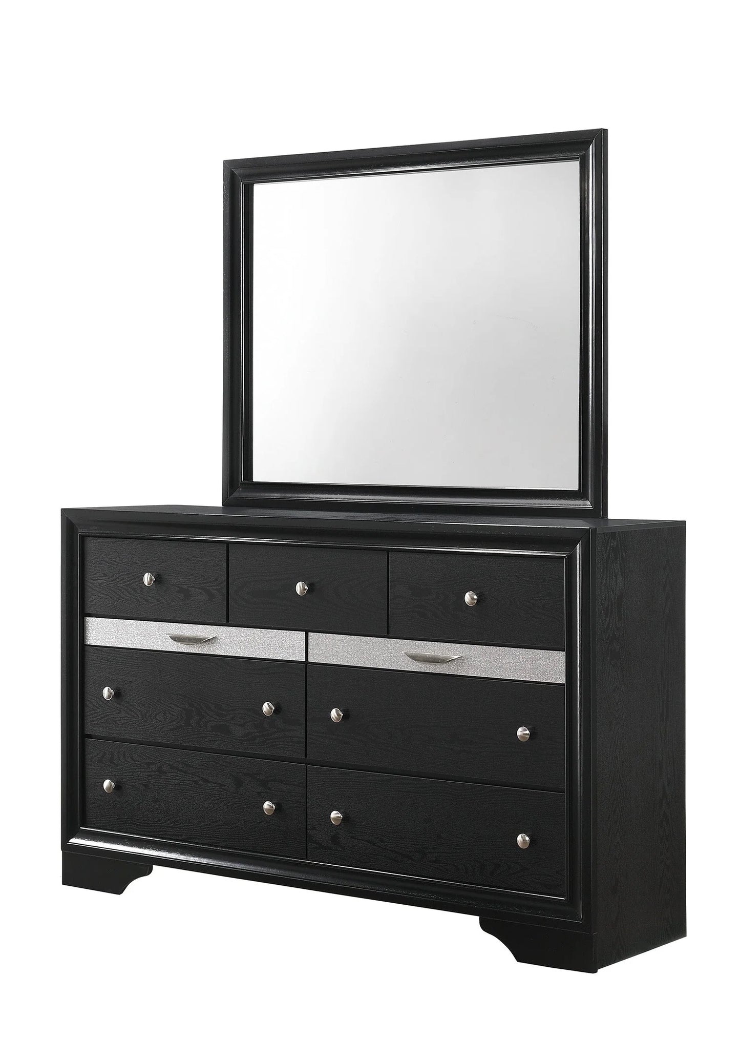 regata black silver storage platform bedroom set 