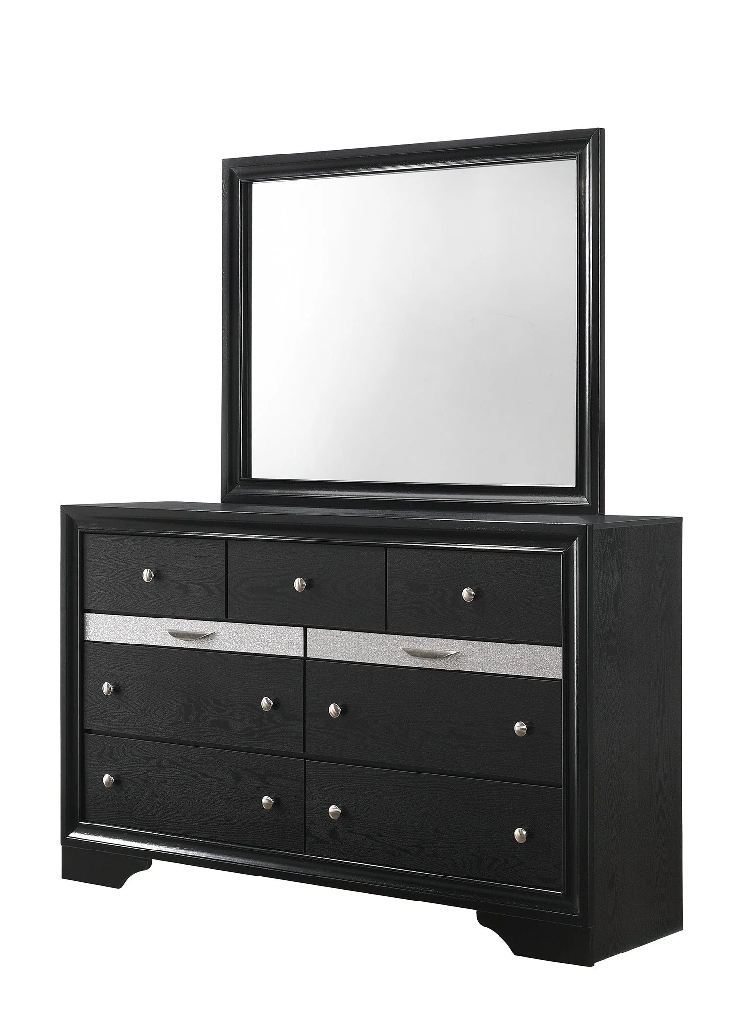 regata black silver storage platform bedroom set 