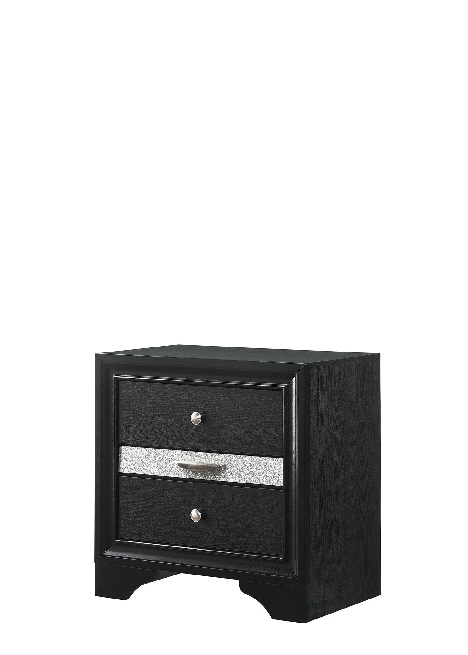 regata black silver storage platform bedroom set 