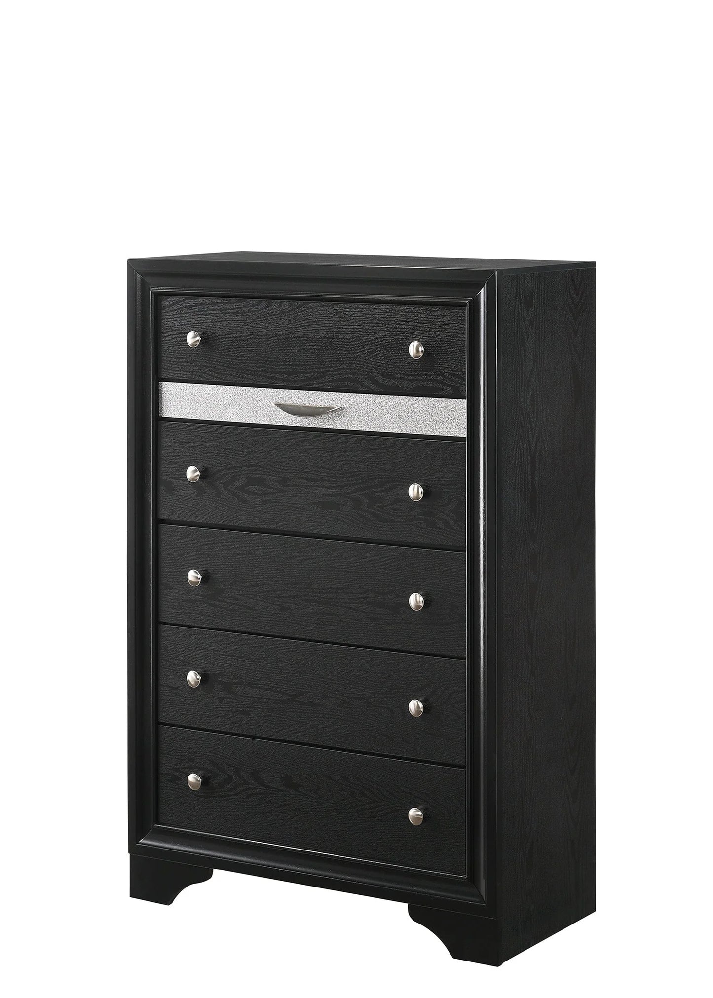 regata black silver storage platform bedroom set 