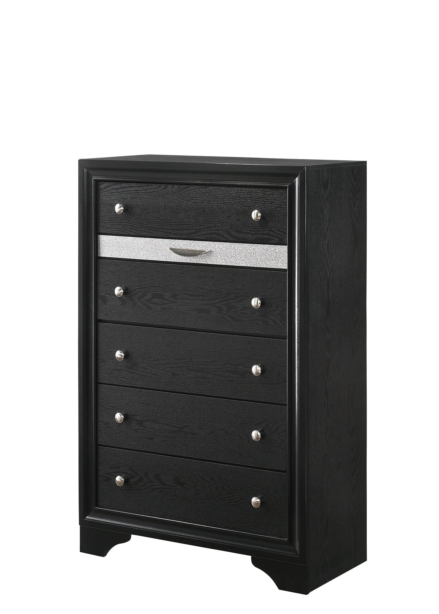 regata black silver storage platform bedroom set 