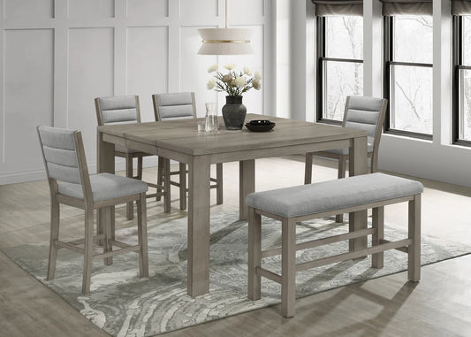 6pcs Renwick Gray Counter Height Dining Set