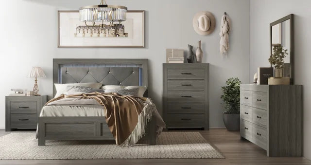 MOONLIGHT - 5pc Queen, King Bedroom Set - QUEEN 5PC