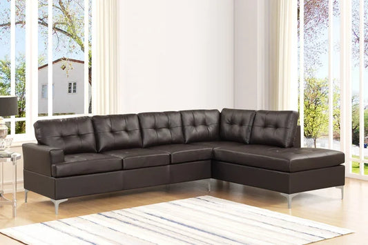 Vintage Espresso PU Leather Sectional