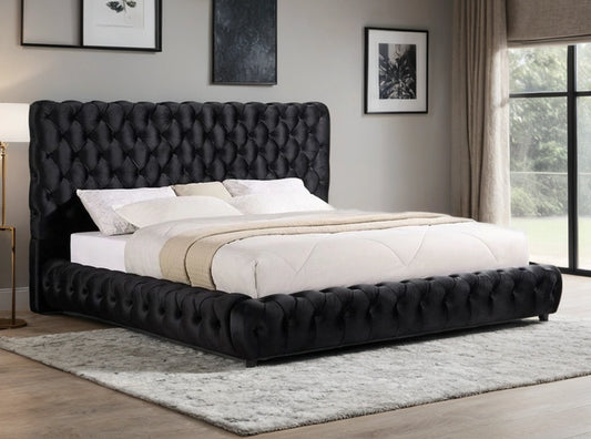 Dream Black Platform Bed - Queen, King - QUEEN