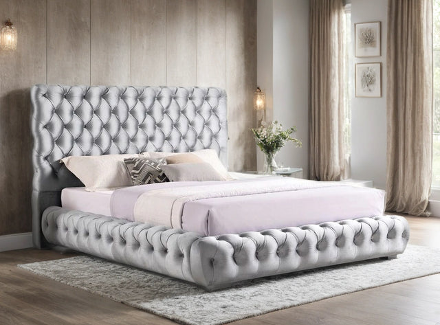 Dream Gray Platform Bed - Queen, King - QUEEN