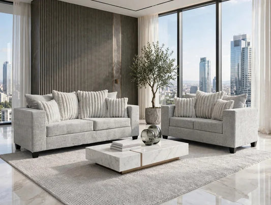 410-2PC-GRAY Sofa and Loveseat Set