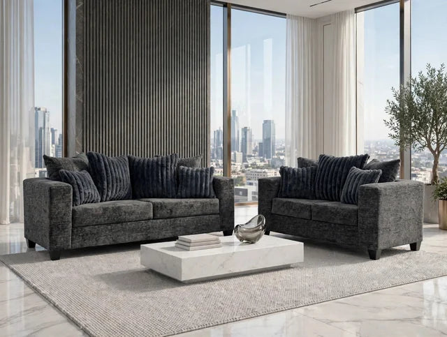 410 - Sofa and Loveseat Set (Charcoal)