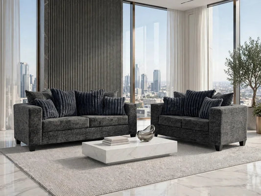 410 - Sofa and Loveseat Set (Charcoal)