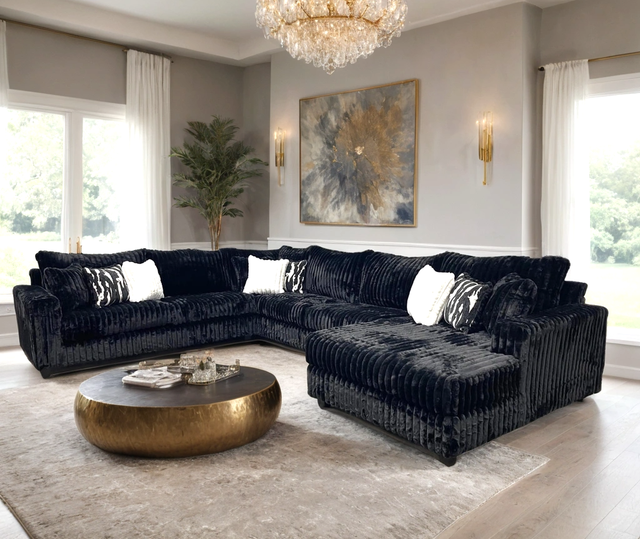 9900 Black - Oversized Sectional