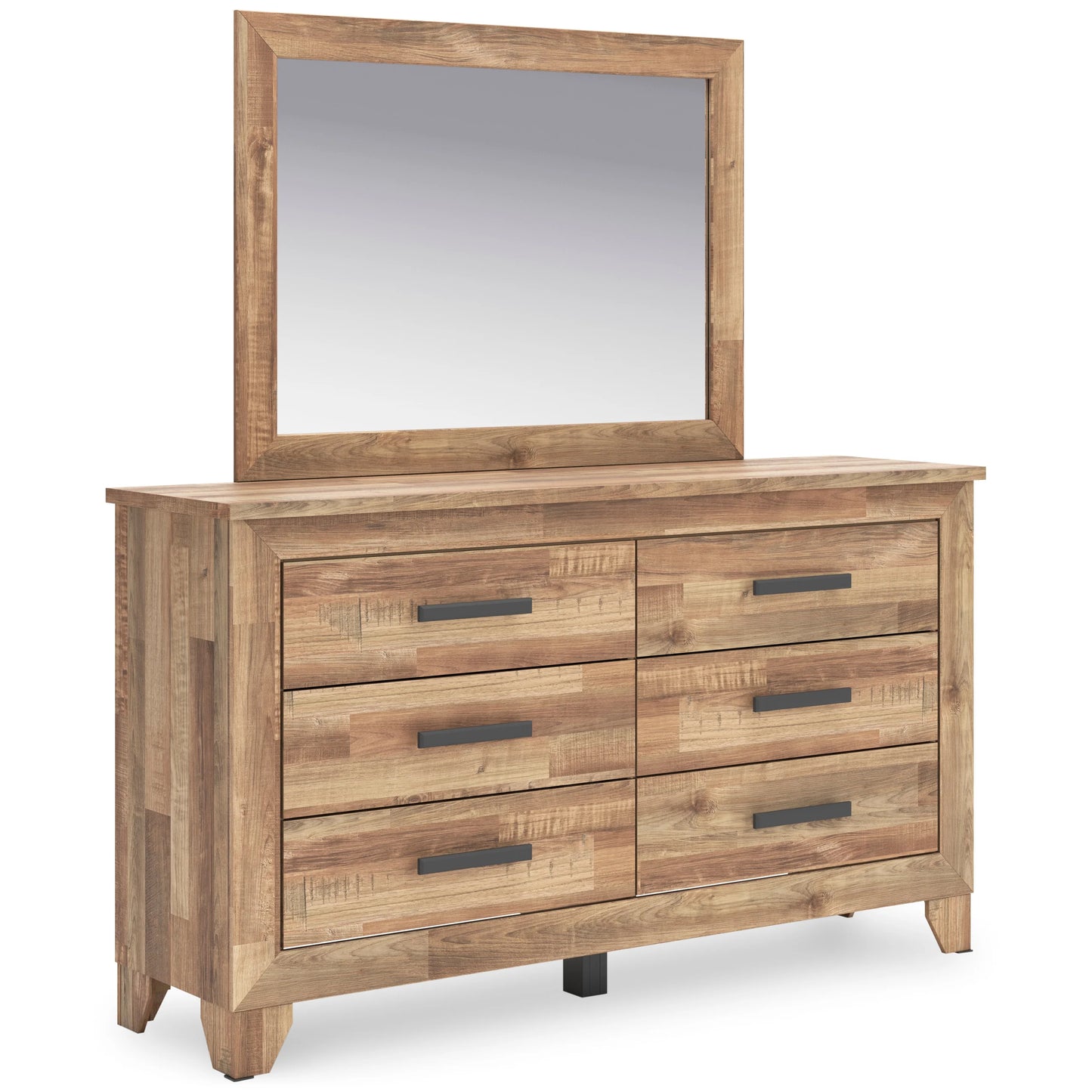 5pcs Ashley B4802 Warm Brown Wood Finish Bedroom Set