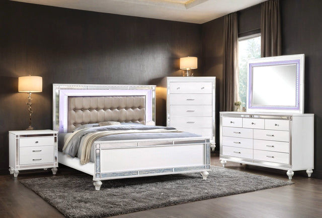 Blanca2 White Bedroom Set Queen, King - 4PC King