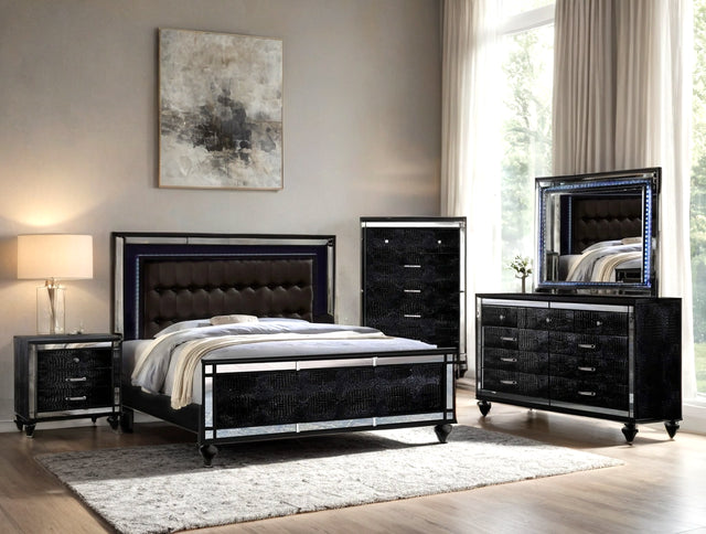 Blanca2 Black Bedroom Set Queen, King - 4PC King