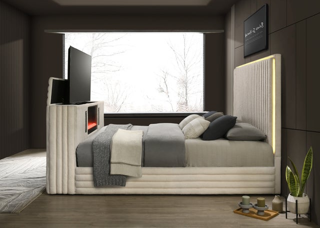 Villa White Platform Bed - Queen