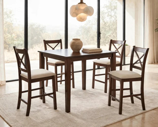 Tahoe - Beige - Pub Table + 4 Chairs