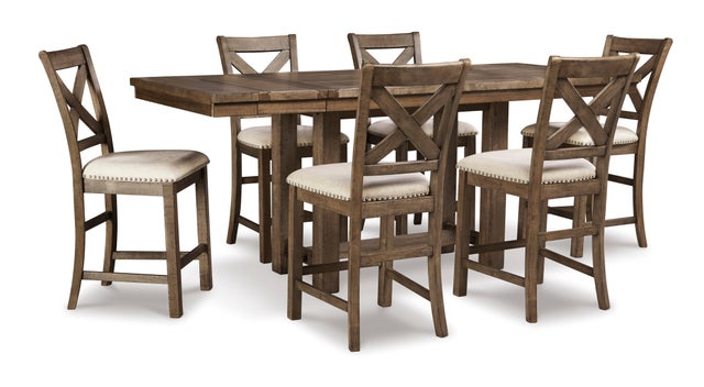 D631 - Counter Height Table + 6 Chairs Set