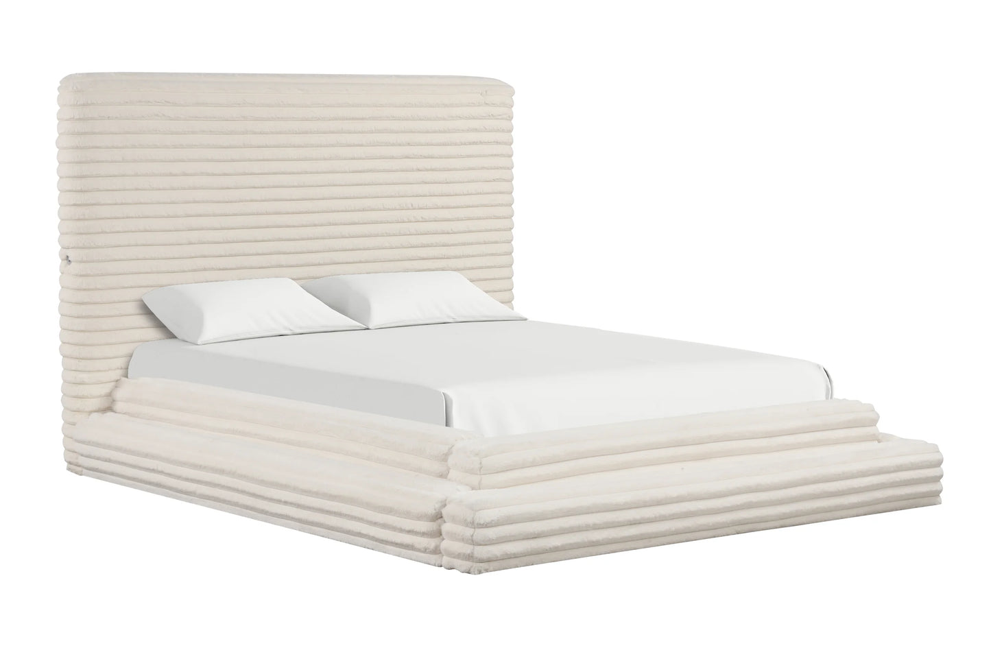 Mariah Beige Fabric Platform Bed
