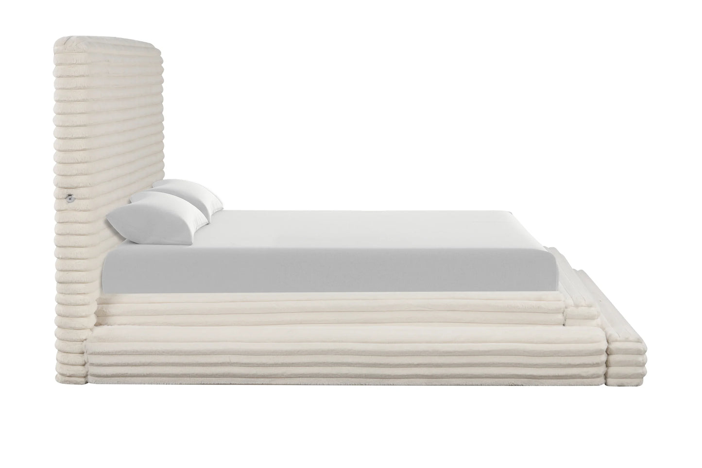 Mariah Beige Fabric Platform Bed