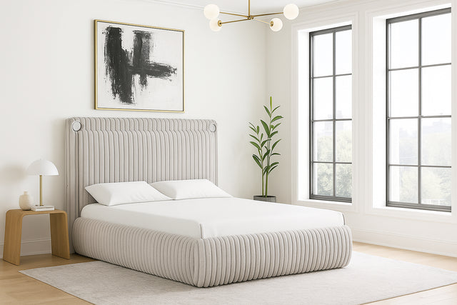 Diana Gray Platform Bed - Queen - QUEEN