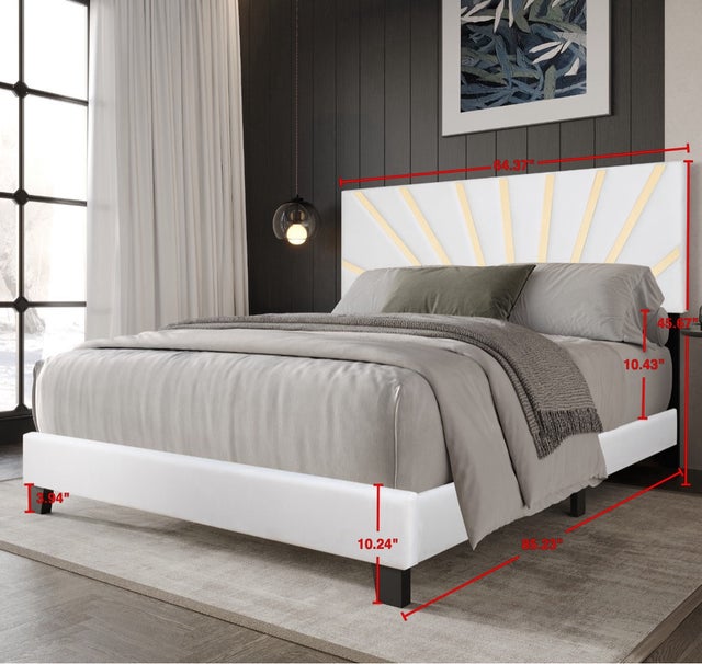 Nico White Platform - Bed