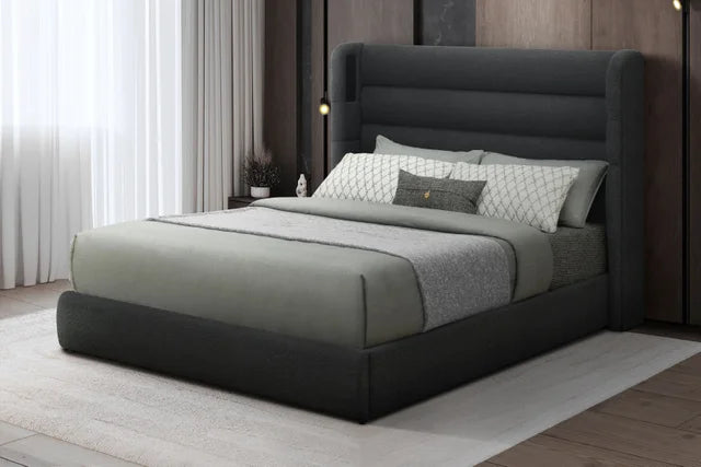 Hero Black Platform Bed (w/ Bluetooth Speaker) - Queen, King - Queen