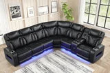 Barcelona Black Power Reclining Sectional (Power Headrests)