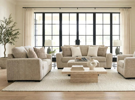 125 Ritz Taupe Sofa & Loveseat Set