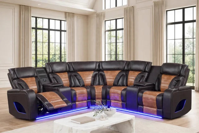 IBIZA POWER/POWER Brown Reclining Sectional