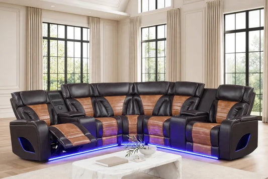 IBIZA POWER/POWER Brown Reclining Sectional