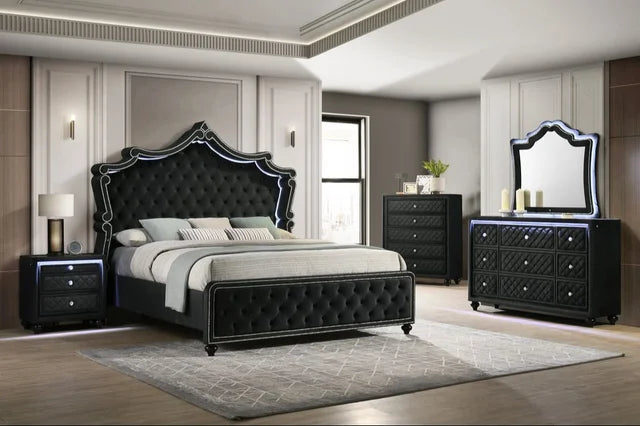 Kingdom Black 4PC OR 5PC Set - Queen, King - 4PC QUEEN