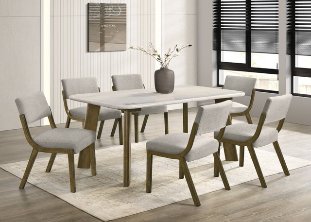 Parker10 (GENUINE MARBLE) Table & 6-Chairs
