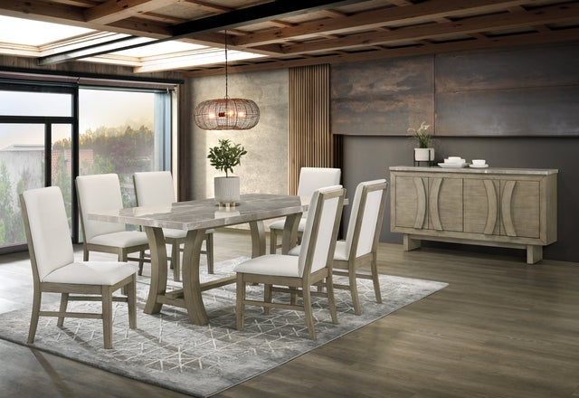 ROCO (GENUINE MARBLE) Table & 6-Chairs