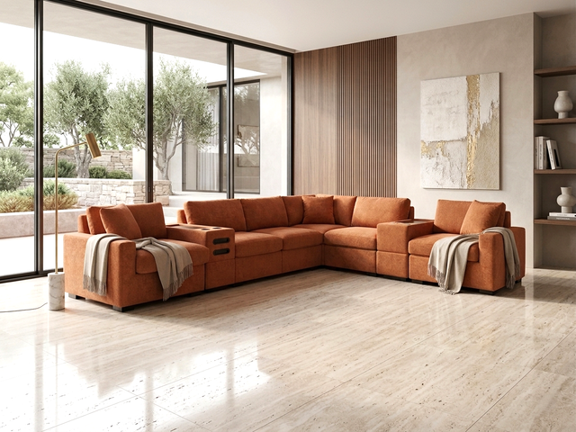 Barista Rust Modular Sectional Set (w/ Bluetooth Speaker)