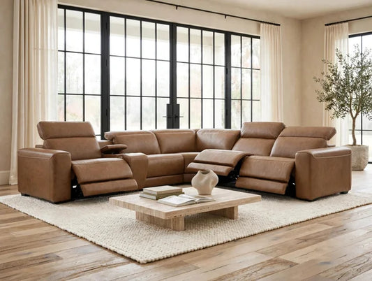 Ashley U107 - Modular Sectional (TOP GRAIN/POWER)**NEW ARRIVAL** - 6PC SEC