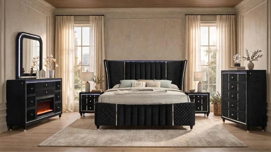 Cleopatra Black 4PC OR 5PC Set - Queen, King **NEW ARRIVAL** - 4PC QUEEN