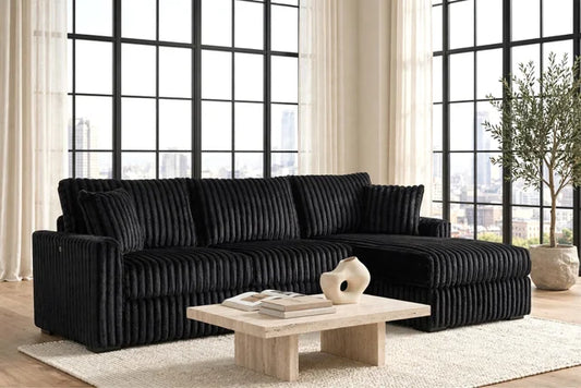 SOL Black Reversible Sectional
