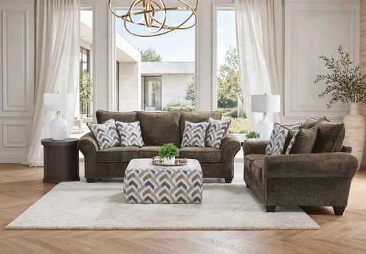 Behold 1000 Chocolate Sofa & Loveseat Set