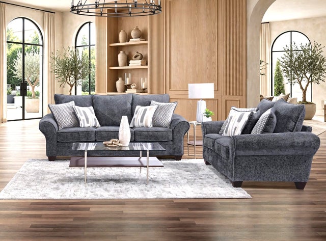 Behold 1001 Charcoal Sofa & Loveseat Set