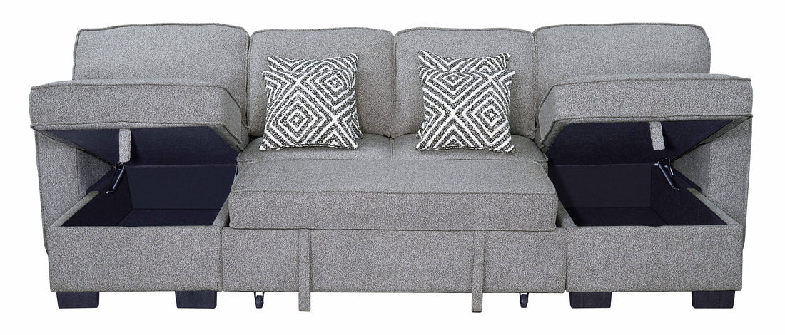 Sahara Gray Double Storage Chaise Sectional