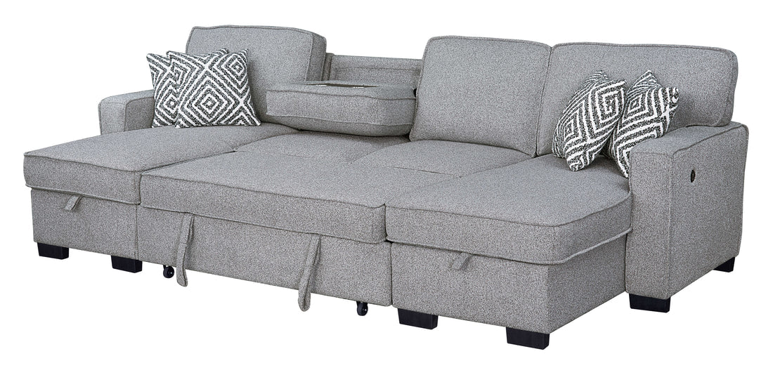 Sahara Gray Double Storage Chaise Sectional