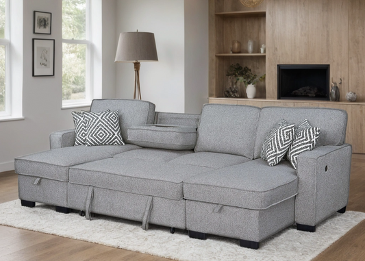 Sahara Gray Double Storage Chaise Sectional
