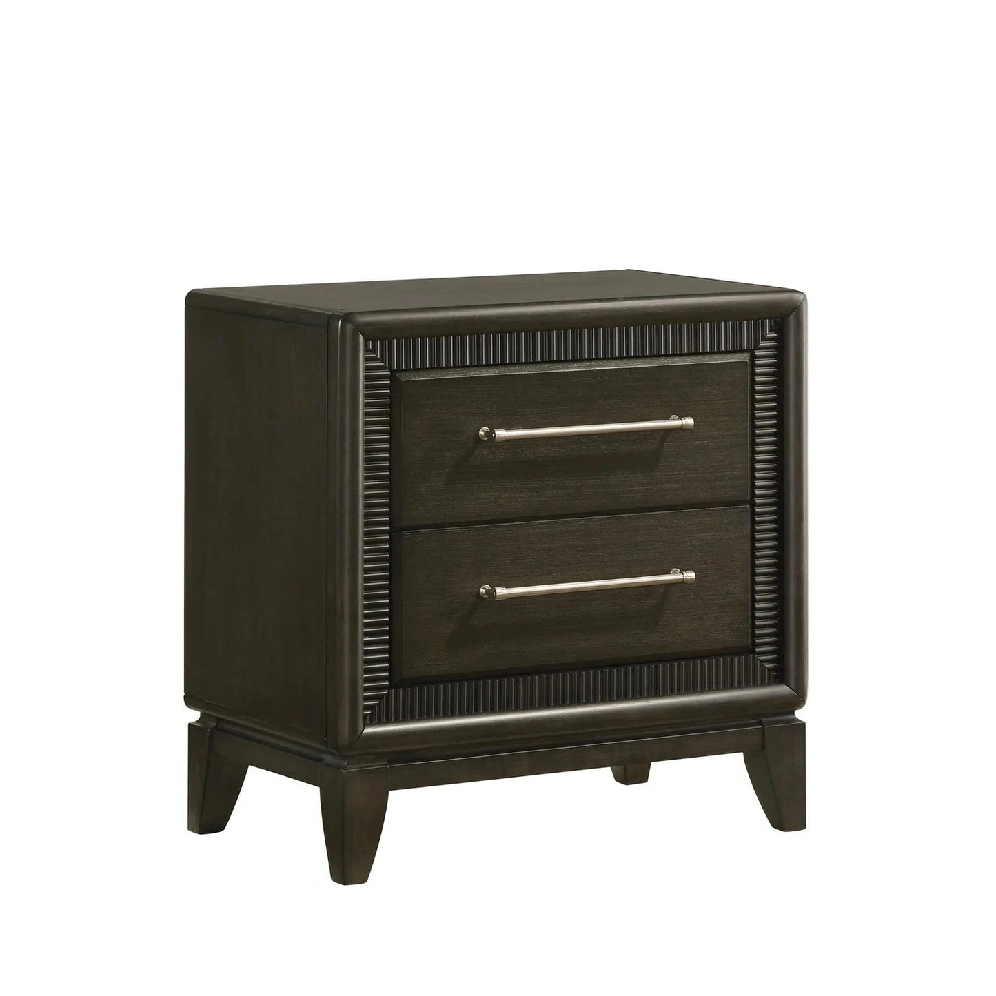 5pcs Saratoga Brown Wood Finish Bedroom Set