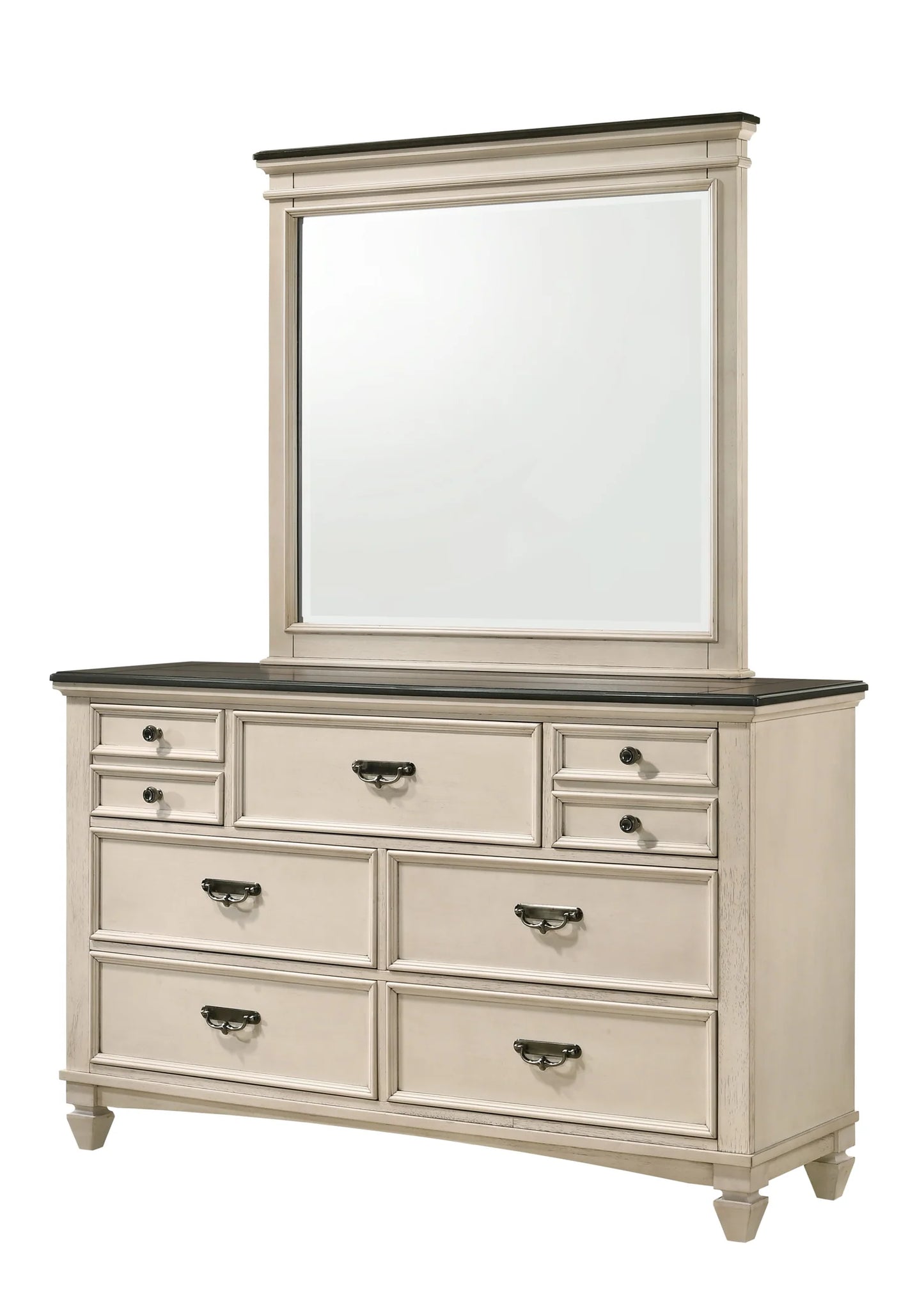5pcs Sawyer Cream & Brown Bedroom Set