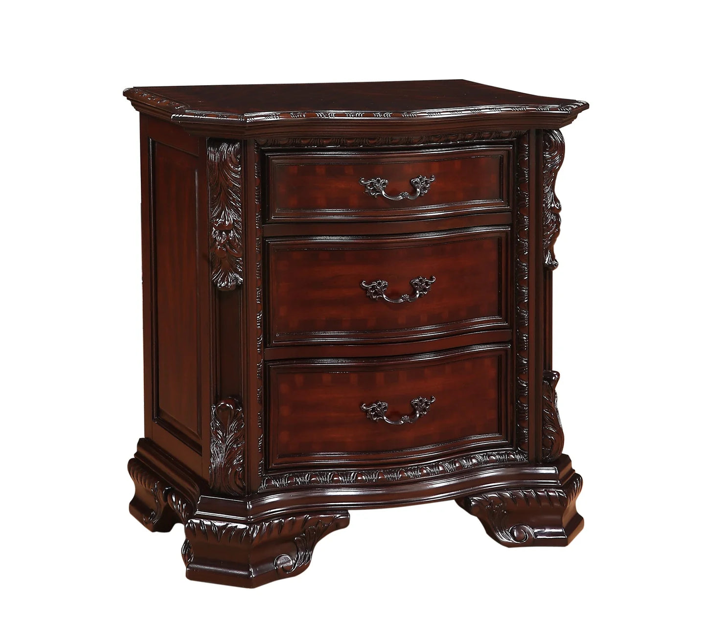 5pcs Sheffield Dark Brown Wood Traditional Style Bedroom Set