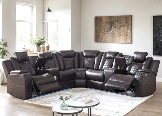 Spaceship Espresso Power Reclining Sectional