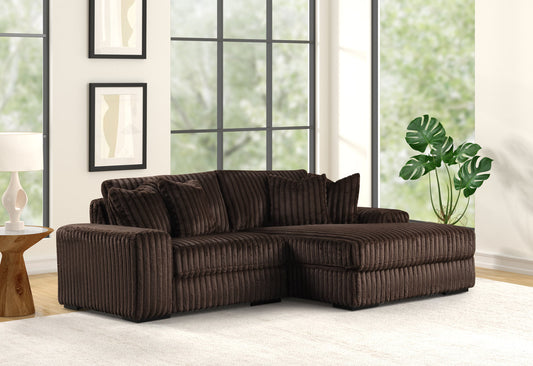 Sunday2 Chocolate Fabric 2pcs Sectional