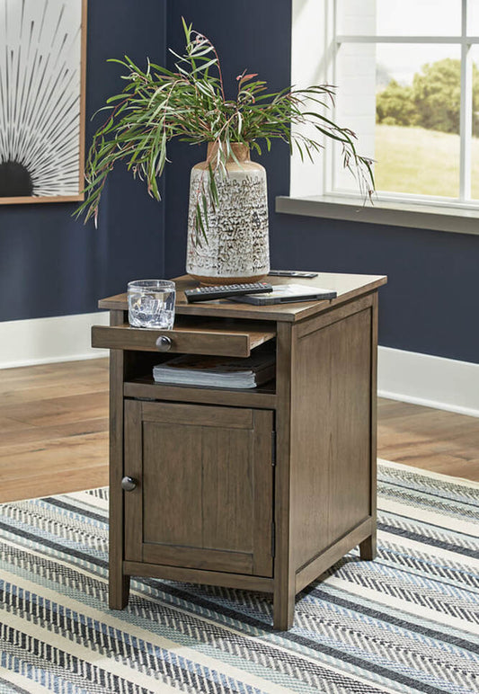 T310-417 Brown Side End Table with USB
