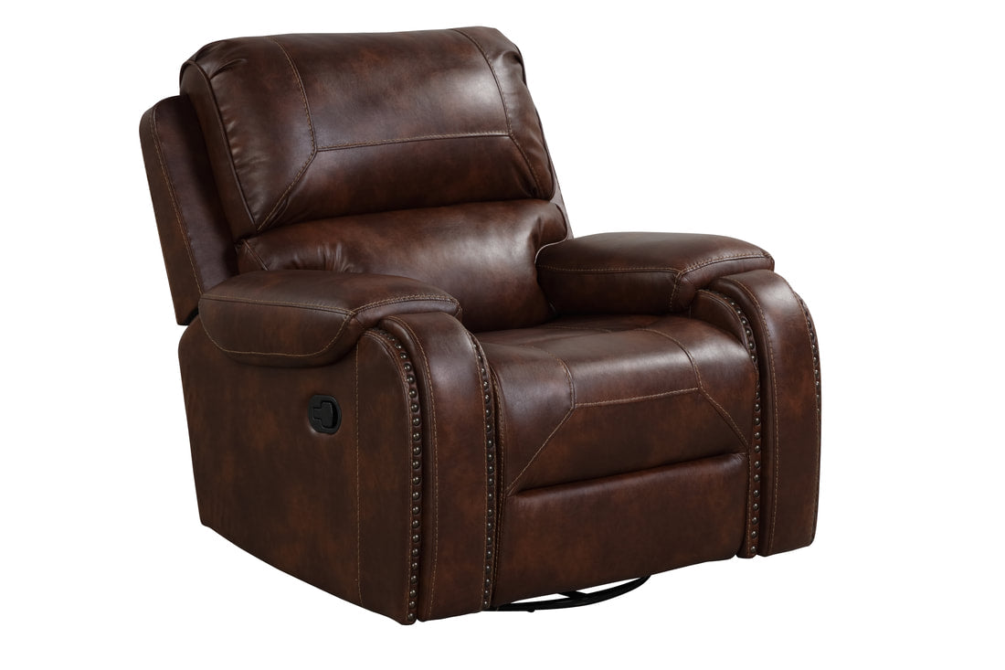 3pcs Titan Brown Leather Gel Oversized Reclining Set